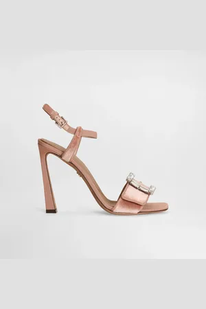 Dolce & Gabbana Sandalia De Terciopelo Con Hebilla Joya - Mujer Sandalias Y Cuñas 36
