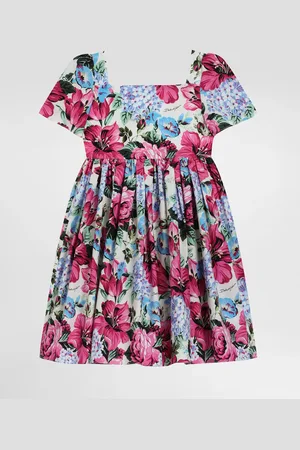 Dolce & Gabbana Vestido De Popelina Con Estampado - Mujer Vestidos 3 Years
