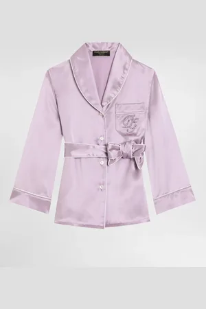 Dolce & Gabbana Camisa Estilo Pijama Con Logotipo Dg Bordado - Mujer Camisas Y Tops 8 Years