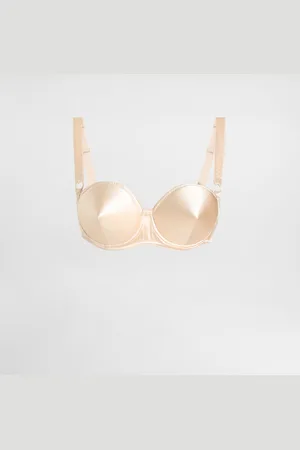 Dolce & Gabbana Sujetador Balconette De Raso Con Copas Cónicas - Mujer Lingerie Rosa Palo 1b