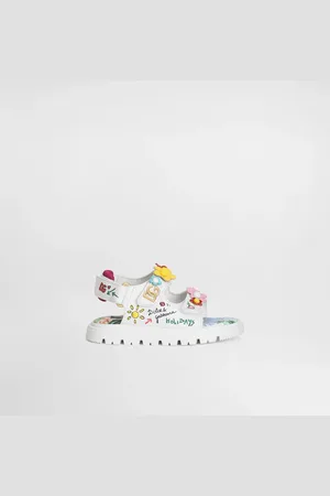 Dolce & Gabbana Sandalia En Piel De Becerro Estampada Con Flores Y Logotipo Dg - Mujer Zapatos Primeros Pasos (19-26) 19