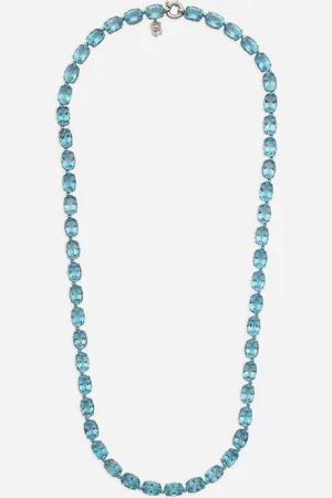 Dolce & Gabbana Collar Largo Anna En Oro De 18 kt Con Topacios Azul Celeste - Mujer Collares Dorado Onesize