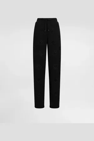 Dolce & Gabbana Jersey Jogging Pants With Cut-out And Dg Logo - Mujer Pantalones Largos Y Cortos Negro 36