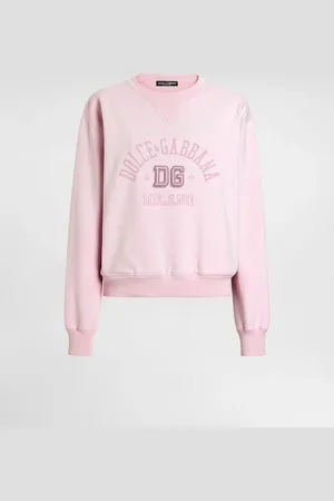Dolce & Gabbana Jersey Sweatshirt With Raised Dg Embroidery - Mujer Camisetas Y Sudaderas Rosa 38