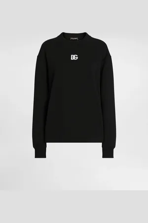Dolce & Gabbana Jersey Sweatshirt With Dg Embroidery - Mujer Camisetas Y Sudaderas Negro 36