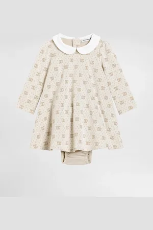 Dolce & Gabbana Jacquard Knit Dress With Dg Logo And Polka Dots - Mujer Vestidos 24/30 Months