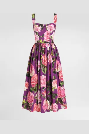 Dolce & Gabbana Vestido Corsetero Con Estampado De Rosas - Mujer Vestidos 36