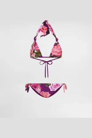 Dolce & Gabbana Bikini De Triángulo Con Relleno Estampado De Rosas - Mujer Moda Baño 1