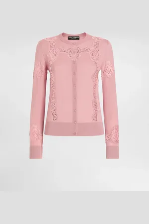 Dolce & Gabbana Wool Cardigan With Lace Inlay - Mujer Prendas De Punto 40