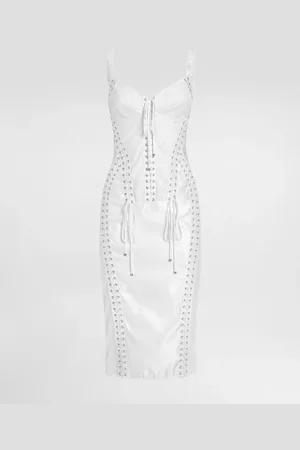 Dolce & Gabbana Vestido Longuette Con Detalles Corseteros - Mujer Vestidos 42