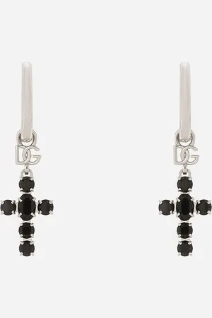 Dolce & Gabbana Pendientes Con Colgante De Cruz De Strass - Mujer Bisutería Metal Onesize