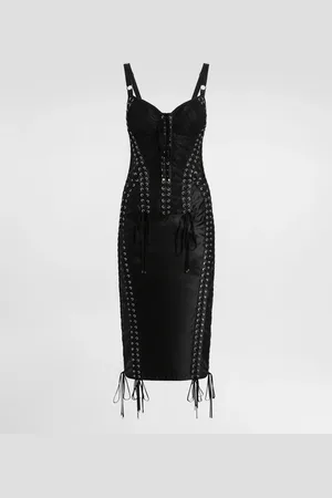 Dolce & Gabbana Vestido Longuette Con Detalles Corseteros - Mujer Vestidos 42