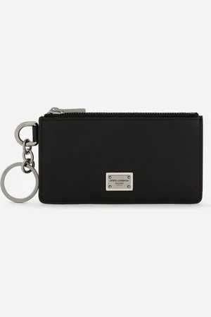 Dolce & Gabbana Tarjetero En Piel De Becerro Con Anilla Y Placa Con Logotipo - Hombre Carteras Y Marroquinería Piel Onesize
