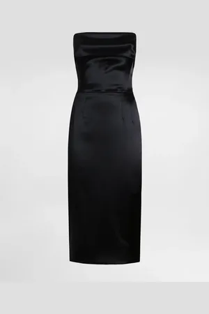 Dolce & Gabbana Vestido Bustier Longuette Modelo Tubo De Raso - Mujer Vestidos Raso 38
