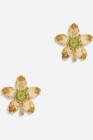 Dolce & Gabbana Pendientes Spring De Amarillo 18 Kt Con Flores Citrino - Mujer Pendientes Dorado Onesize