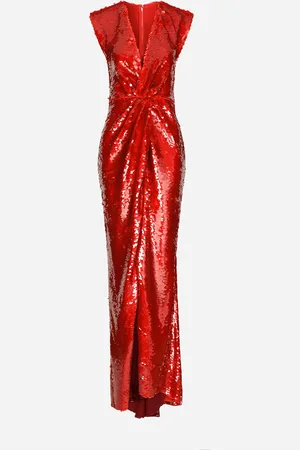 Dolce & Gabbana Vestido Largo De Lentejuelas Con Drapeado - Mujer Vestidos 38