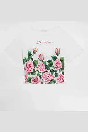 Dolce & Gabbana Camiseta De Punto Con Estampado De Rosas - Mujer Camisetas Y Sudaderas 2 Years