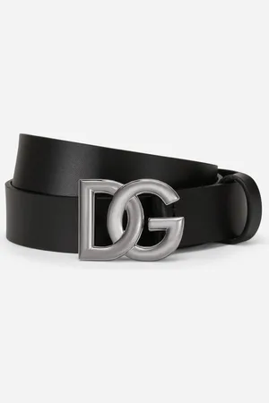 Dolce & Gabbana Lux Leather Belt With Crossover Dg Logo Buckle - Hombre Cinturones Piel 105