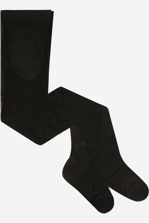 Dolce & Gabbana Pantis De Tul Con Logotipo Dg En Jacquard - Mujer Calcetines S