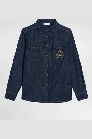 Dolce & Gabbana Camisa Vaquera Con Logotipo Dg - Hombre Camisas 4 Years