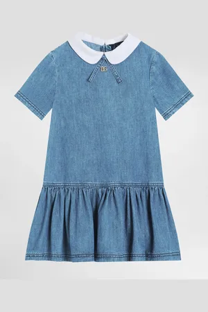 Dolce & Gabbana Vestido De Cambray Con Logotipo Dg - Mujer Vestidos 6 Years