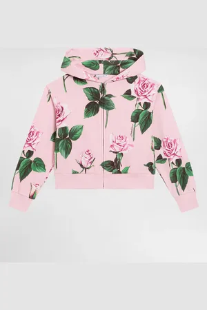 Dolce & Gabbana Sudadera Con Capucha Y Estampado De Rosas - Mujer Camisetas Y Sudaderas 2 Years