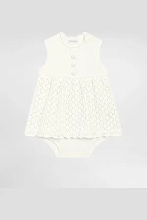 Dolce & Gabbana Sleeveless Cotton Dress - Mujer Vestidos Blanco 3/6 Months
