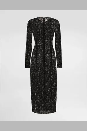Dolce & Gabbana Vestido Longuette De Encaje Floral - Mujer Vestidos 38