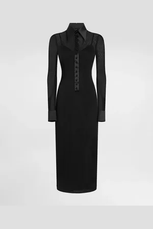 Dolce & Gabbana Vestido Camisero De Tul Con Detalles De Raso - Mujer Vestidos Tul 40