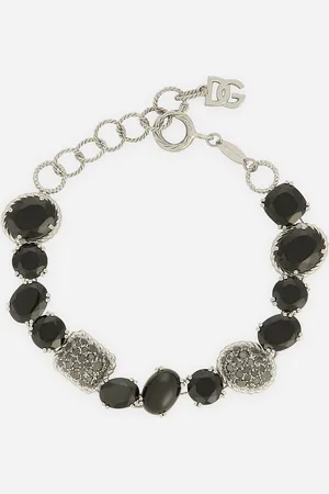 Dolce & Gabbana Pulsera Anna En Oro De 18 kt Con Espinelas Negras - Mujer Pulseras Dorado Onesize