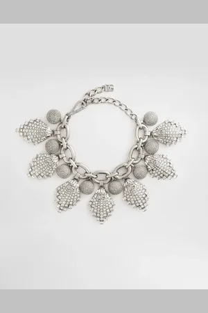 Dolce & Gabbana Maxicollar Con Cadena, Adornos De Strass Y Logotipo Dg - Mujer Bisutería Metal Onesize