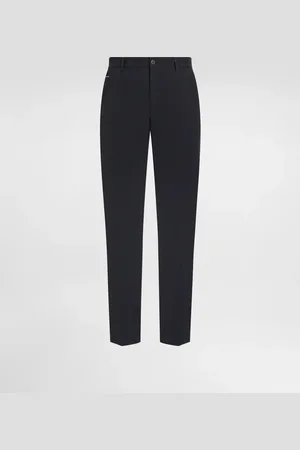 Dolce & Gabbana Pantalón De Algodón Elástico Con Placa Con Logotipo - Hombre Pantalones Largos Y Cortos Algod�n 44
