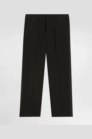 Dolce & Gabbana Pantalón Clásico En Mezcla De Lana Y Raso Duquesa - Hombre Pantalones Y Shorts Lana 2 Years