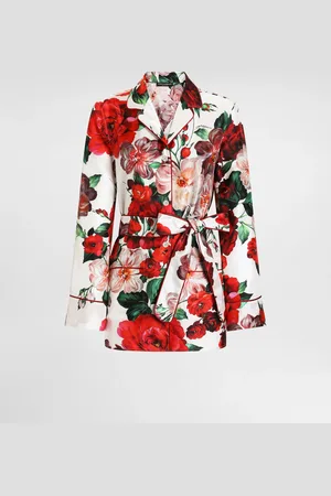 Dolce & Gabbana Camisa Tipo Pijama De Sarga Con Manga Larga Y Estampado De Rosas - Mujer Camisas Y Tops 38