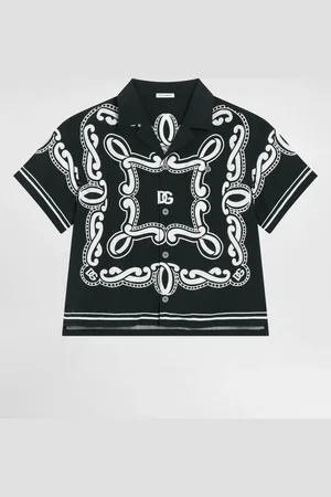Dolce & Gabbana Camisa De Tejido Javanés Con Estampado Bandana - Hombre Camisas 2 Years