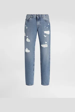 Dolce & Gabbana Vaqueros Classic De Algodón Con Placa - Hombre Denim 48