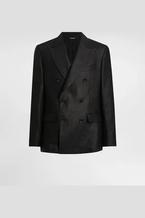 Dolce & Gabbana Chaqueta De Botonadura Doble De Tela De Lino - Hombre Trajes Y Americanas 46