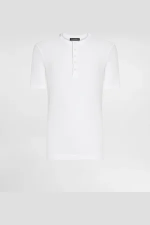 Dolce & Gabbana Fine-rib Cotton Granddad-neck T-shirt - Hombre Camisetas Y Polos Algod�n 44