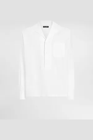 Dolce & Gabbana Camisa Con Tres Botones Y Manga Larga De Lino - Hombre Camisas Lino 38