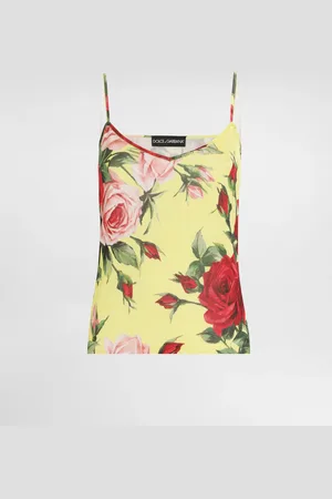 Dolce & Gabbana Camiseta Sin Mangas De Punto De Seda Con Estampado Bouquet - Mujer Prendas De Punto 36