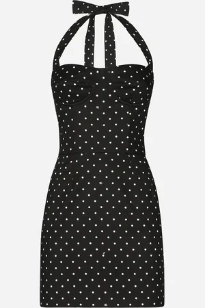 Dolce & Gabbana Vestido Corsetero Corto De Algodón Con Estampado De Lunares - Mujer Vestidos 42