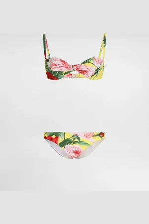 Dolce & Gabbana Bikini De Banda Con Estampado De Buqué De Flores - Mujer Moda Baño 1