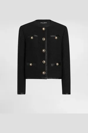 Dolce & Gabbana Chaqueta Corta De Tweed Bouclé Con Botonadura Recta De Botones Joya - Mujer Chaquetas 38