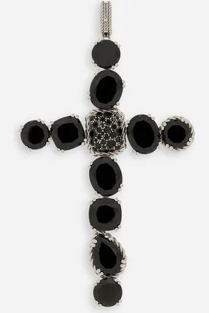 Dolce & Gabbana Colgante Anna En Oro De 18 kt Con Espinelas Negras - Mujer Charms Dorado Onesize