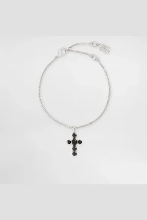 Dolce & Gabbana Pulsera De Cadena Con Colgantes De Cruz De Strass - Mujer Bisutería Metal Onesize