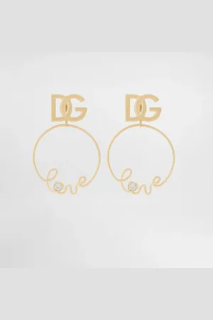 Dolce & Gabbana Pendientes De Clip Con Motivo «love» Y Logotipo Dg - Mujer Bisutería Metal Onesize