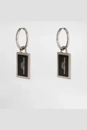 Dolce & Gabbana Pendientes De Aro Esmaltados Con Logotipo - Hombre Bisutería Metal Onesize