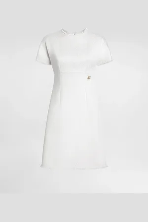 Dolce & Gabbana Vestido Midi De Tweed Raschel Con Logotipo Dg - Mujer Vestidos 36