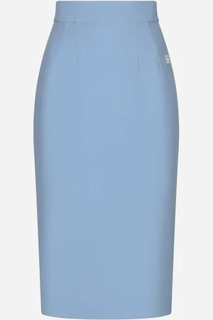 Dolce & Gabbana Falda Longuette De Tubo En Crepé De Lana Con Logotipo Dg - Mujer Faldas 38