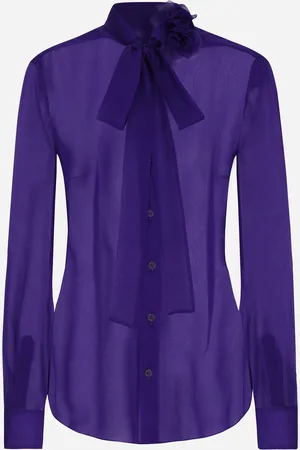Dolce & Gabbana Camisa De Chifón Con Flor - Mujer Camisas Y Tops 38